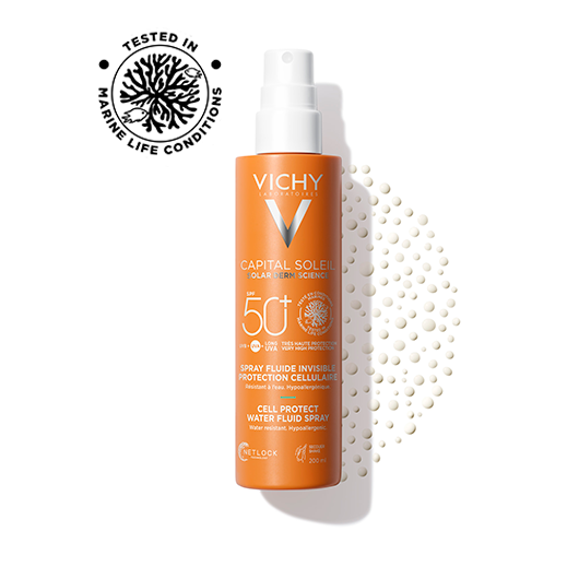 Сонцезахисний водостійкий спрей-флюїд для тіла Capital Soleil SPF 50+